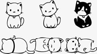 可爱的卡通小猫矢量图片