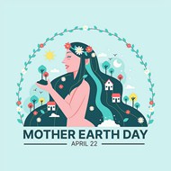 地球母亲日环保女神矢量图片