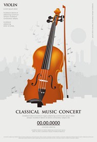 古典音乐概念海报矢量图片