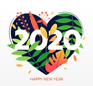 2020新年快乐图形矢量模板