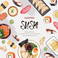 日式料理海报矢量图片