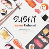 日式料理海报2矢量下载