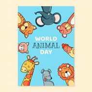 世界动物日插图矢量模板
