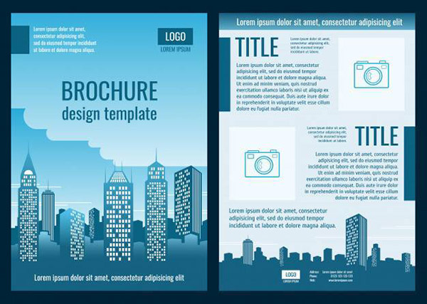 建筑公司业务宣传册矢量素材下载