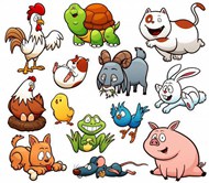 卡通农场动物角色矢量图下载