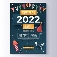2022新年派对海报矢量图下载