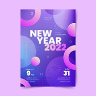 2022炫彩新年海报矢量素材下载