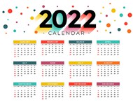 2022炫彩日历矢量模板