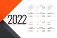 2022新年日历模板矢量素材下载