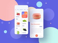 食品杂货店App模板矢量素材