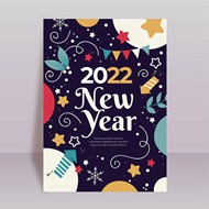 2022新年手绘海报矢量图片