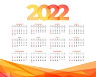 2022日历模板矢量图