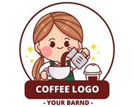 卡通咖啡LOGO矢量图