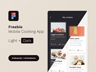 烹饪应用App模板矢量图下载