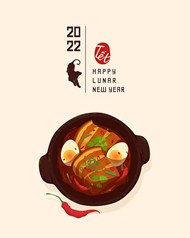 农历新年传统食物海报矢量图片