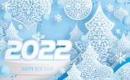 2022蓝色新年海报矢量图下载