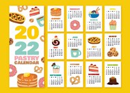 2022手绘甜品日历矢量素材下载