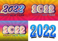 新年2022描边字矢量模板