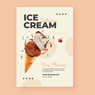 冰淇淋新品海报矢量图片