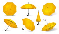 黄色雨伞矢量下载