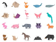 动物折纸矢量图下载