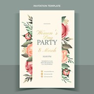 妇女节派对花卉海报矢量图片