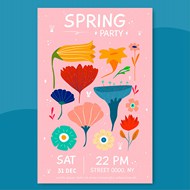 春季抽象花卉海报矢量素材下载