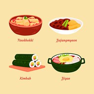 手绘韩国食品插图矢量图片