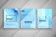 现代蓝色几何商业手册矢量素材下载