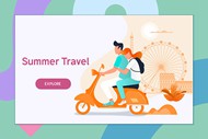 夏季旅行网页模板矢量素材