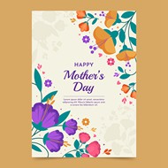 母亲节花卉海报矢量模板