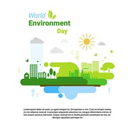 绿色城市世界环境日矢量图片