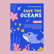 世界海洋日海报矢量素材
