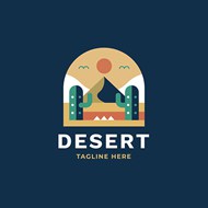 沙漠标志平面设计矢量图片