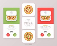 比萨食品App模板矢量图片