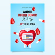 世界献血日宣传海报矢量素材下载