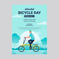 世界自行车日宣传单矢量图下载