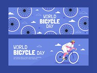 世界自行车日横幅矢量素材下载