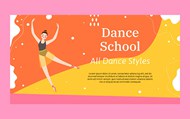 舞蹈学校宣传横幅矢量图片