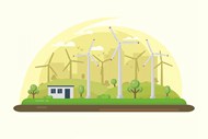 新能源风电插画矢量图片