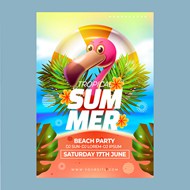 夏日热带派对海报矢量图下载