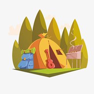 露营帐篷矢量图片