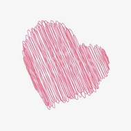 粉色手绘线条桃心矢量图片