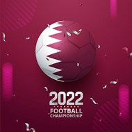 卡塔尔国旗足球海报矢量素材下载