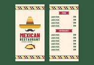 墨西哥餐厅菜单矢量图片