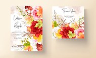 美丽水彩花卉邀请卡矢量图片