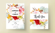 婚礼花卉卡片矢量素材