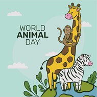 世界动物日动物插图矢量模板