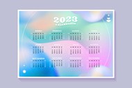 2023幻彩日历模板矢量图片