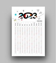 2023竖版日历模板矢量图片
